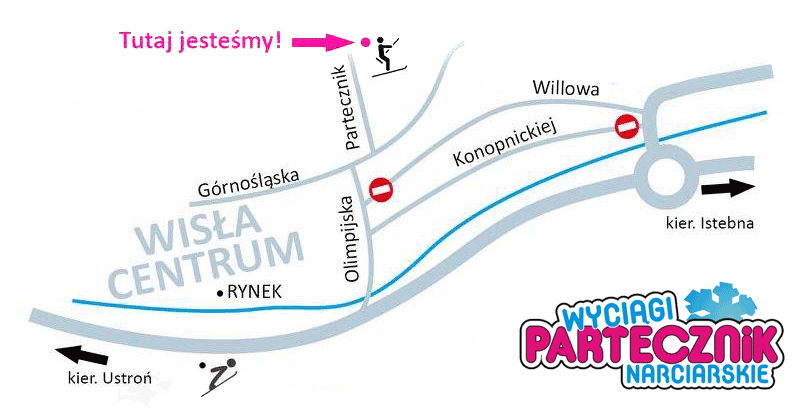 Mapa dojazdu - wyciąg narciarski Partecznik Wisła