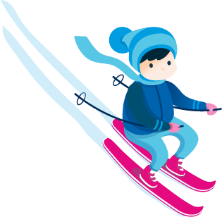 grafika zjazd na nartach wyciąg narciarski Partecznik Wisła